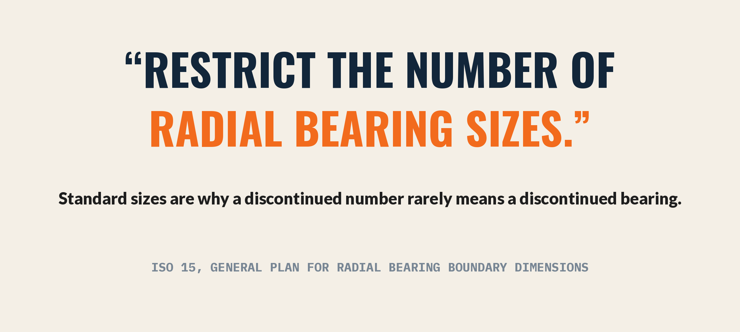 ISO 15 quote: restrict the number of radial bearing sizes