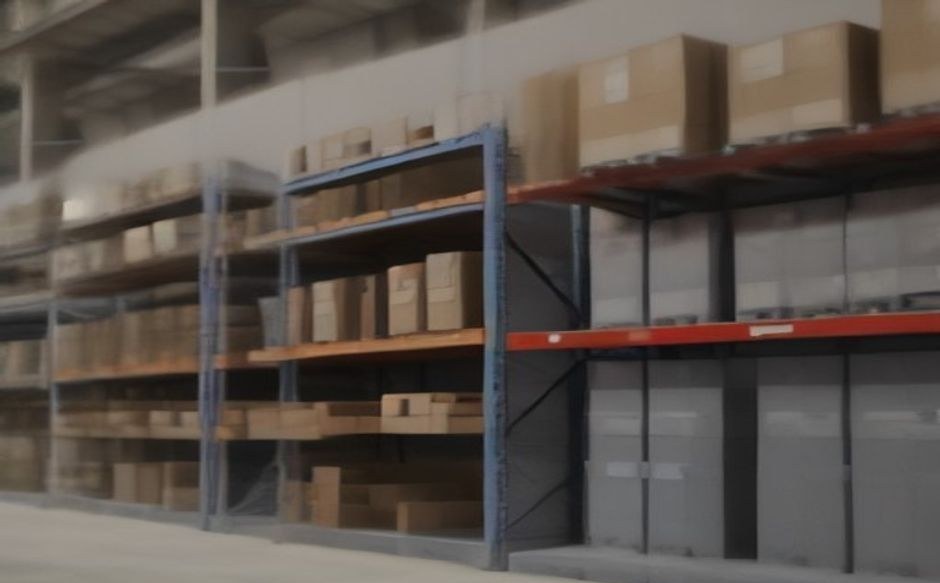 Shelves of bearings and motors stocked for same-day shipping