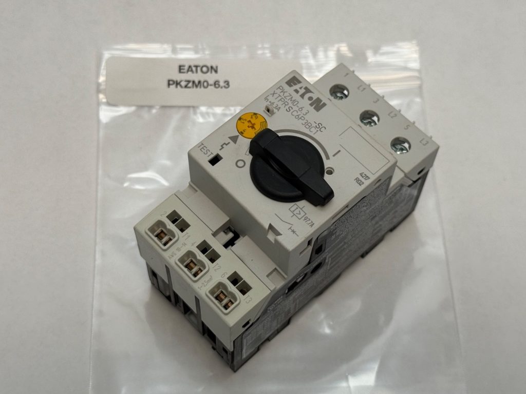 Motor Protective Circuit Breaker — 3-Pole, 4-6.3 A Adjustable Overload, 2.2 kW at 400 V, 150 kA at 400 V, Class 10, DIN Rail