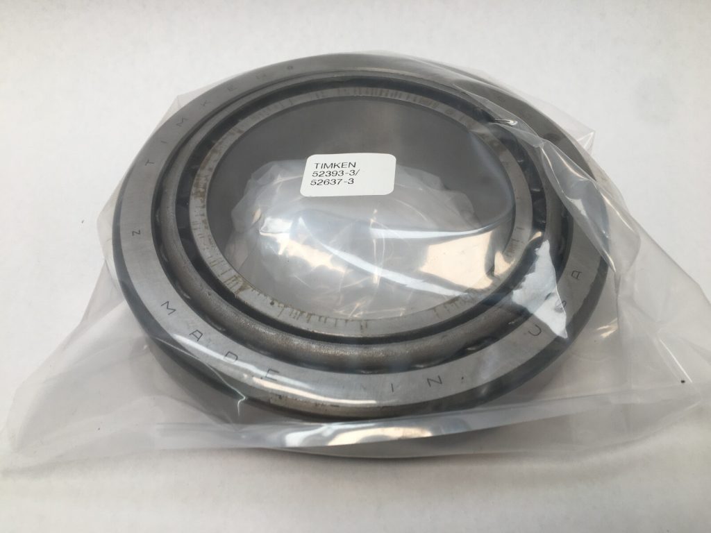 Timken 52393-3/52637-3 tapered roller bearing cone and cup in plastic packaging