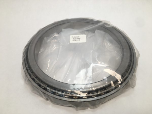 Bower L432349/L432310 tapered roller bearing cone and cup set, wrapped in plastic with label
