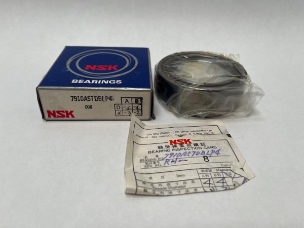 NSK 7910A5TDBLP4 angular contact ball bearing with box and inspection card