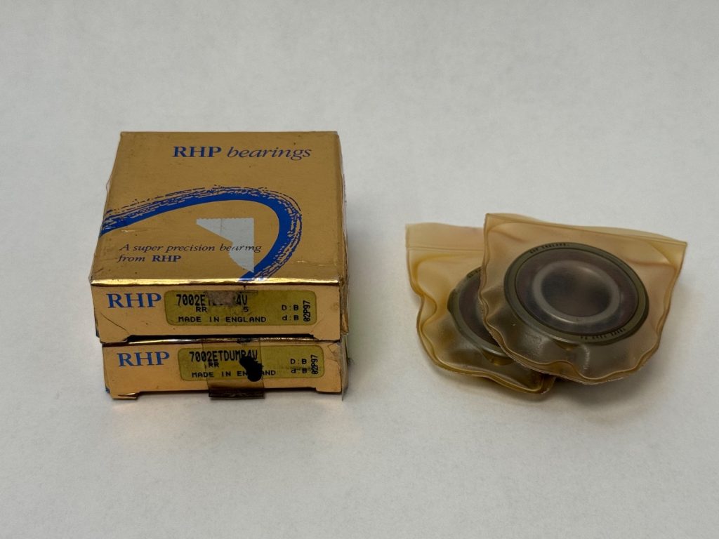 Super-Precision Angular Contact Ball Bearing Duplex Pair – 15 mm Bore x 32 mm OD x 9 mm Wide, 25° Contact Angle, Phenolic Cage, ABEC 7, Medium Preload