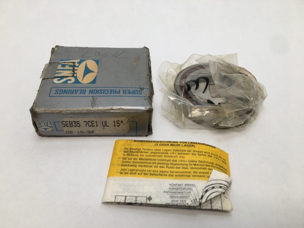 Angular Contact Ball Bearing — 35 mm ID, 55 mm OD, 10 mm Width, 15° Contact Angle, ABEC 7 / P4, Light Preload