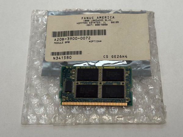 FANUC A20B-3900-0072 8MB FROM memory module DIMM on bubble wrap with FANUC America label