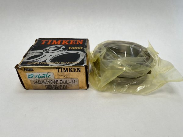 Fafnir Timken 3MM9112WIDUL bearing pair in original box, next to bearing in plastic wrap