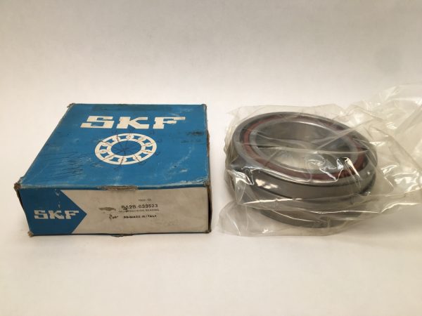 SKF BA2B633523 angular contact ball bearing next to its original SKF box