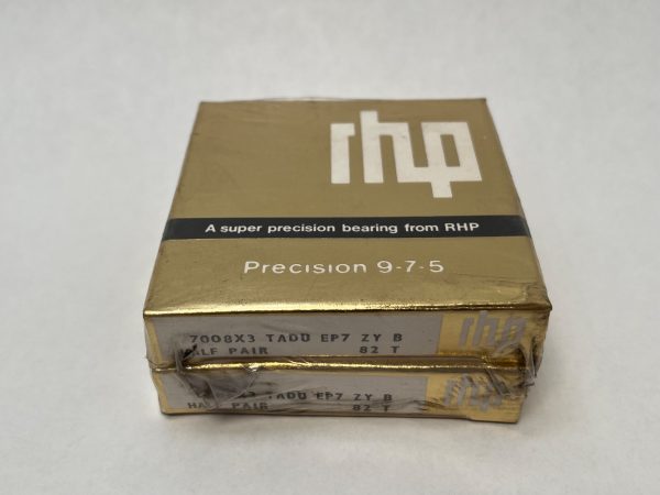 RHP 7008ETDULP4 angular contact ball bearing in original gold RHP packaging, labeled half pair