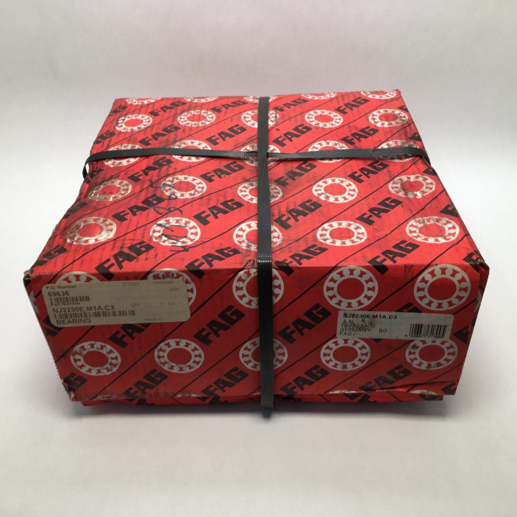 FAG NJ2230EM1AC3 cylindrical roller bearing in sealed red FAG packaging box with label
