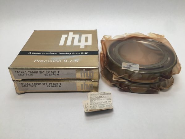 RHP 7016CTDUMP4 angular contact ball bearings, matched pair, in original boxes with protective wrapping