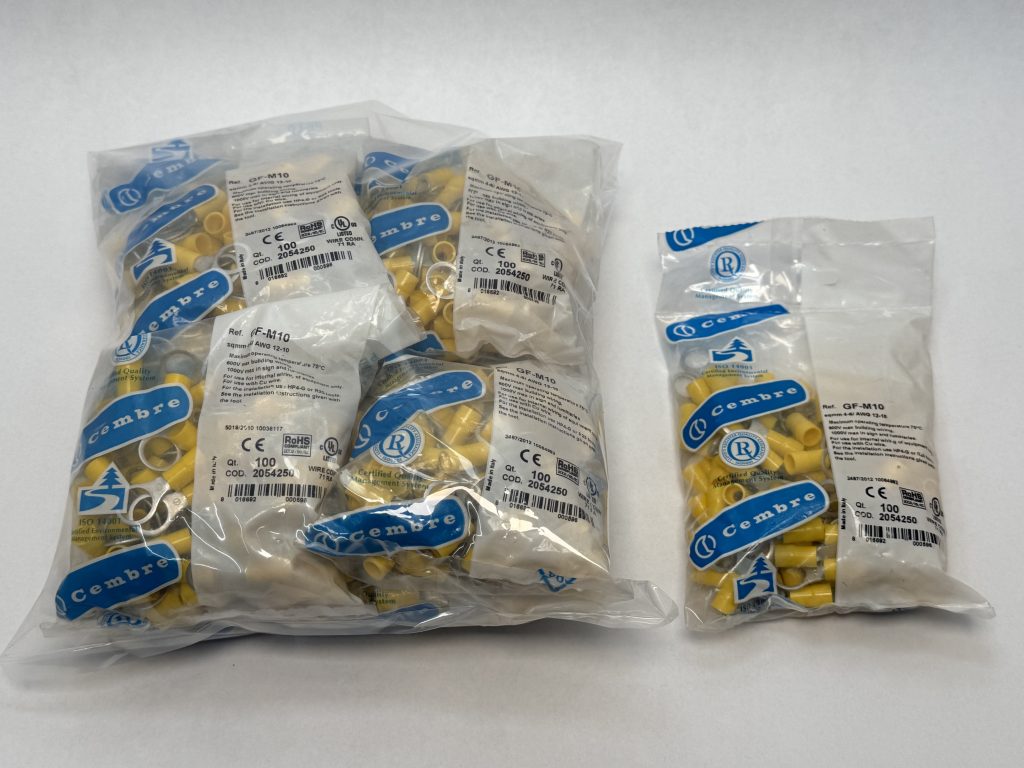 Cembre GF-M10 Insulated Ring Terminal 12-10 AWG M10 Yellow 2054250 Lot Of 900