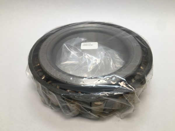 Timken EE95525 tapered roller bearing cone wrapped in plastic on a white surface