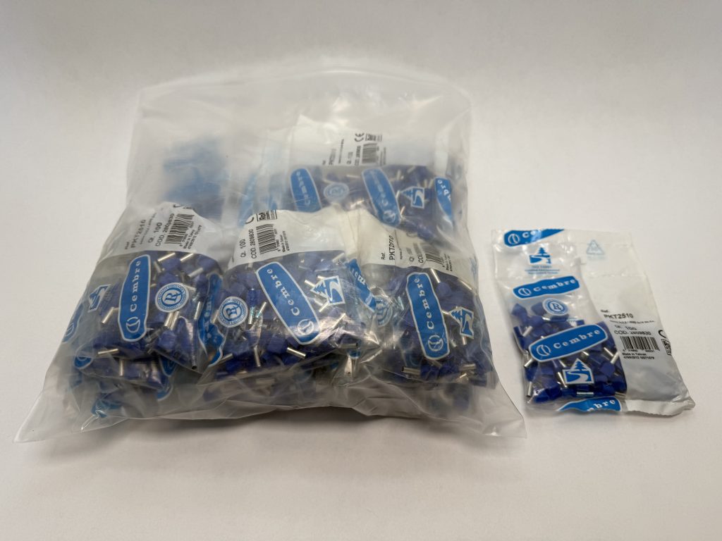 Cembre PKT2510 Twin Insulated Ferrule 2x2.5mm2 2x14 AWG Blue 2809830 2300 Pcs