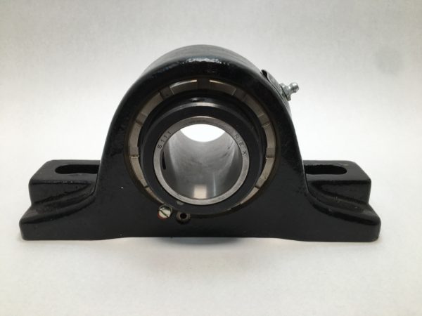 Rexnord KP5111 cast iron pillow block bearing, front view showing bore and setscrew collar