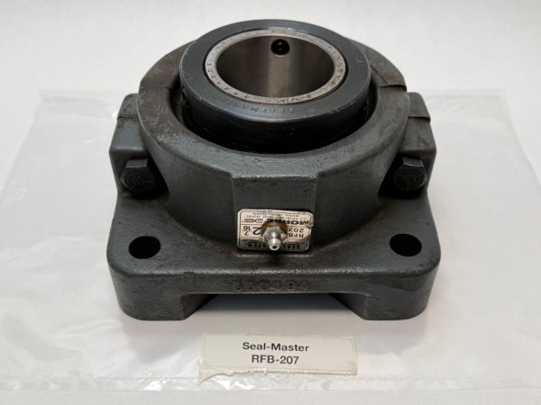 Sealmaster RFB-207 flange mount bearing with 2-7/16" bore, 4-bolt cast housing