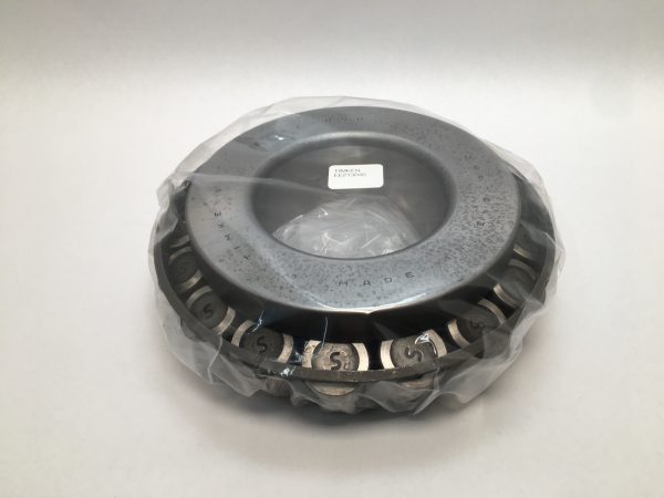 Timken EE215040-3 tapered roller bearing cone wrapped in plastic, showing tapered rollers and stamped steel cage