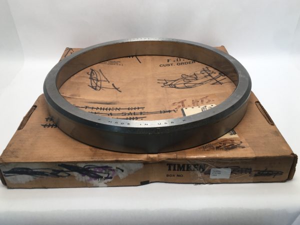 Timken 275158-3 tapered roller bearing cup resting on its original Timken box
