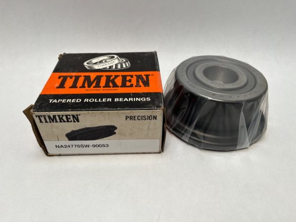 Timken NA24776SW-90053 tapered roller bearing assembly next to its original Timken box