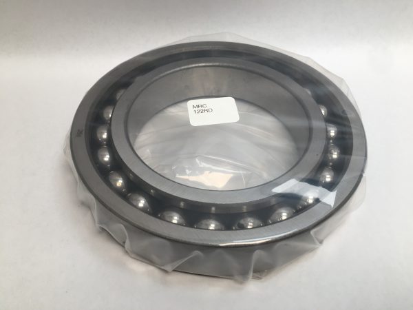 MRC 122RD angular contact ball bearing, wrapped in plastic, labeled with part number MRC 122RD