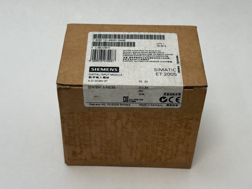Siemens 6ES7131-4BD01-0AA0 SIMATIC ET 200S Digital Input Module 4 DI 24VDC 5 Pcs